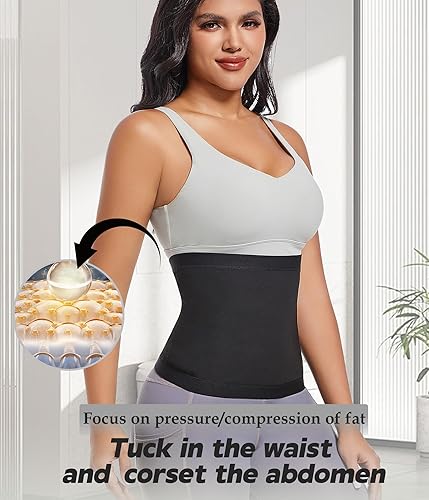 Miniatura 5 de Banda de sudor para el estómago y pérdida de peso, cinturón de entrenamiento de cintura para mujer, banda de sudor para mujer, faja para el estómago