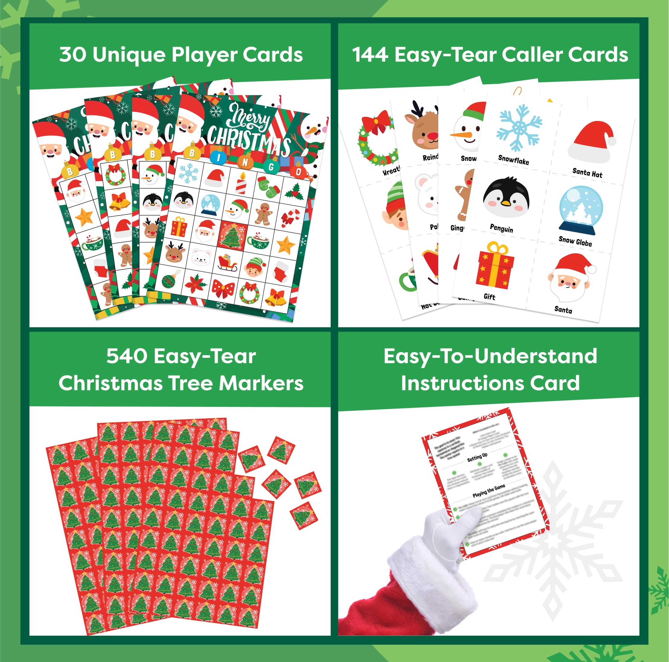 Snapklik.com : Christmas Bingo Game For Kids, Large Groups - 30 Players ...