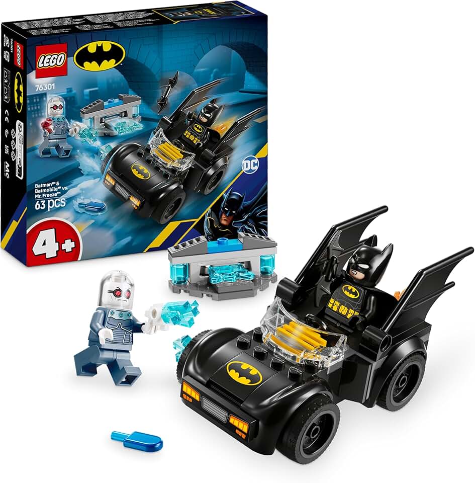 LEGO DC Batman: Batman & Batmobil vs. Mr. Freeze - Superhelden Auto Spielzeug mit 2 Minifiguren - Ei