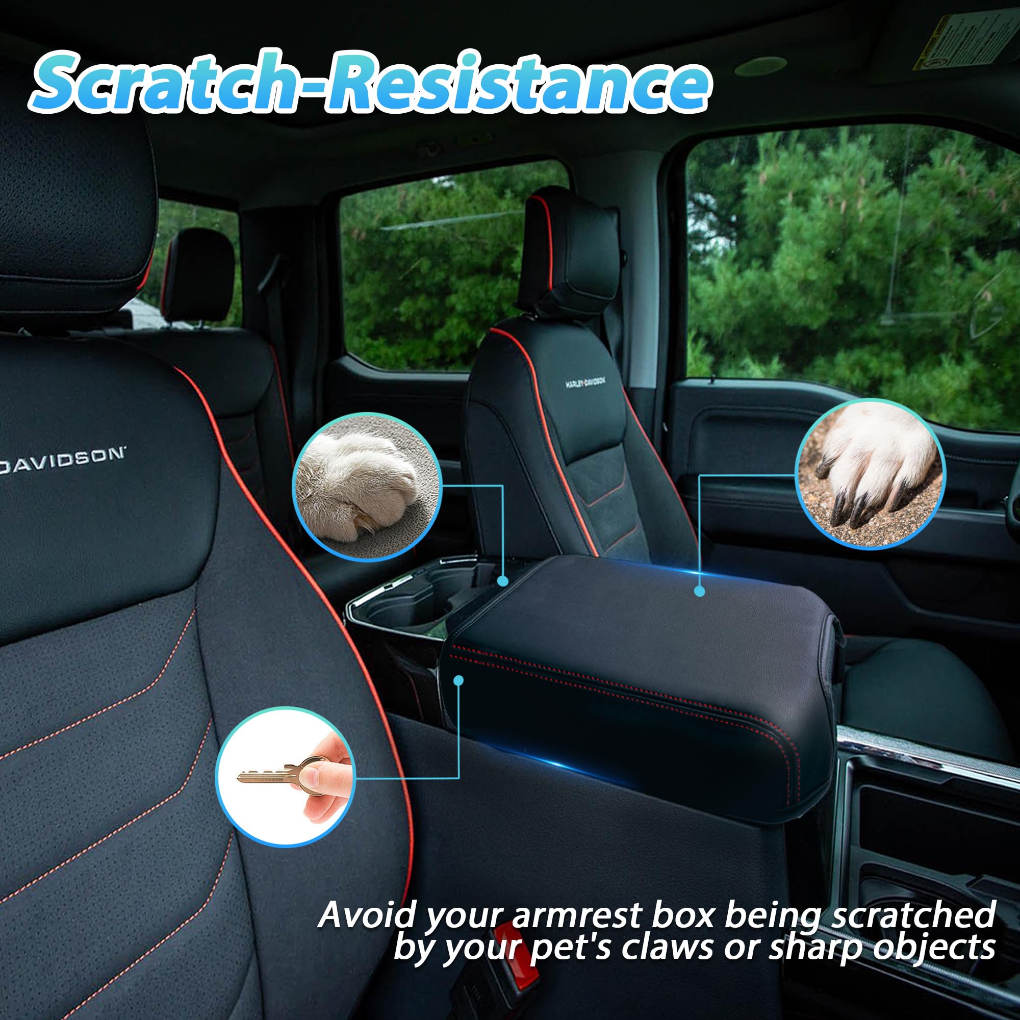 Muslogy Center Console Universal Armrest Cover Compatible - View #13