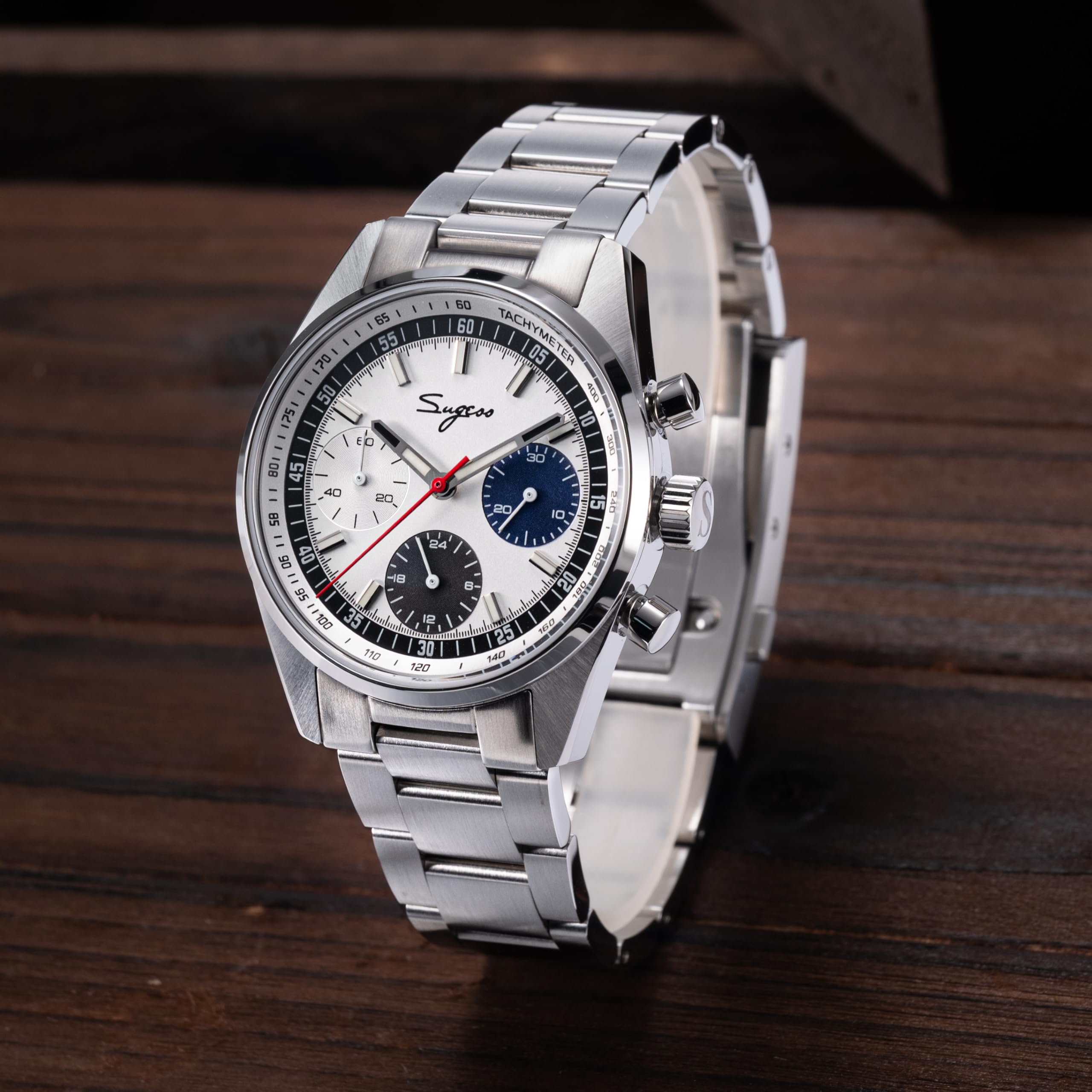 S465.TE.S Crono Heritage Fashion Cronografo Meccanico Uomo Orologio Acciaio Gabbiano 1963