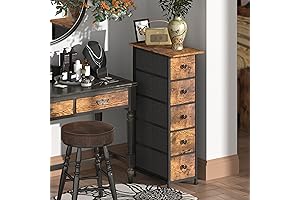 mDesign Narrow Dresser Vertical Slim Dresser Chest of Drawers Skinny Storage Tower...