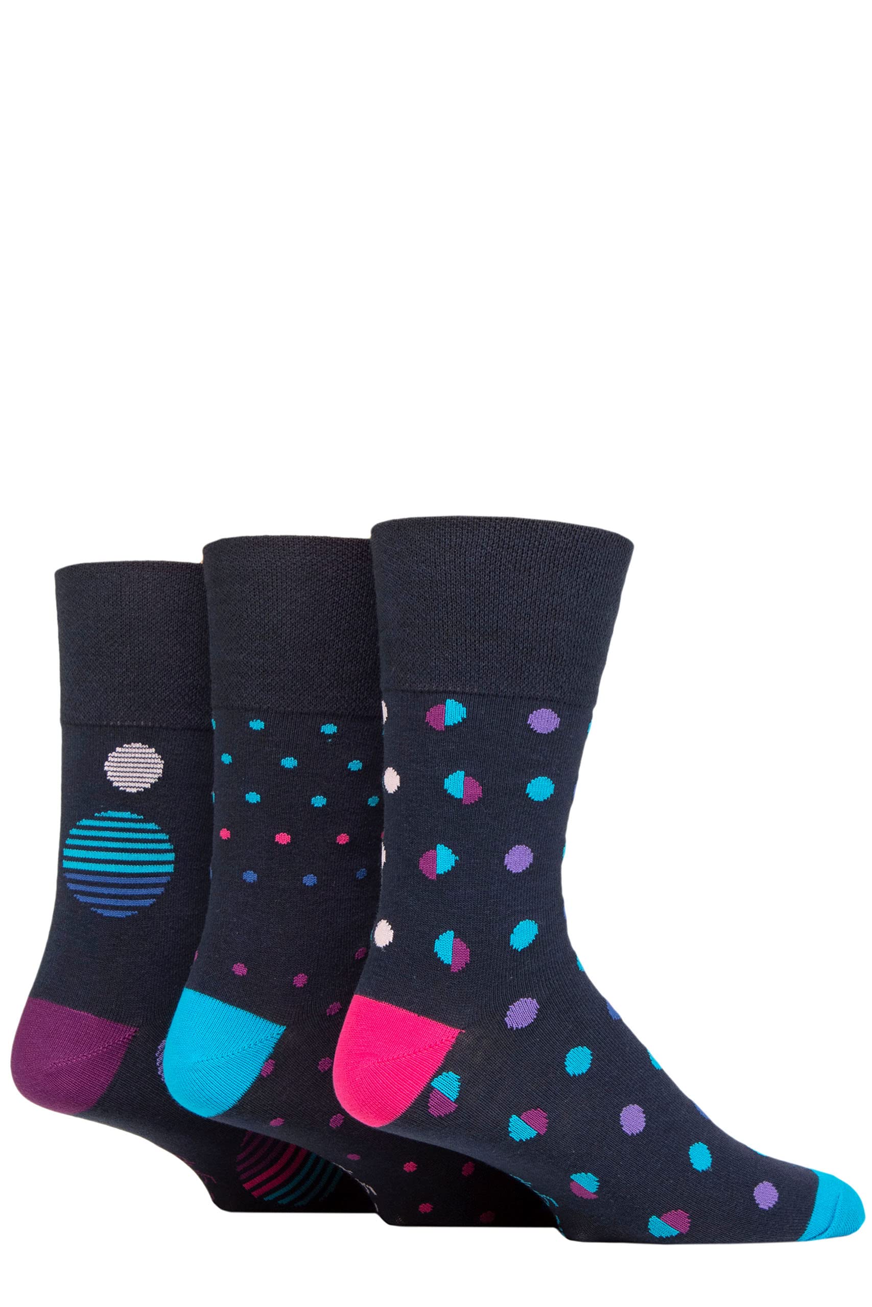 Calzini Uomo SockShop Gentle Grip – Confezione Da 3 In Morbido Cotone Traspirante, Fantasia Piede