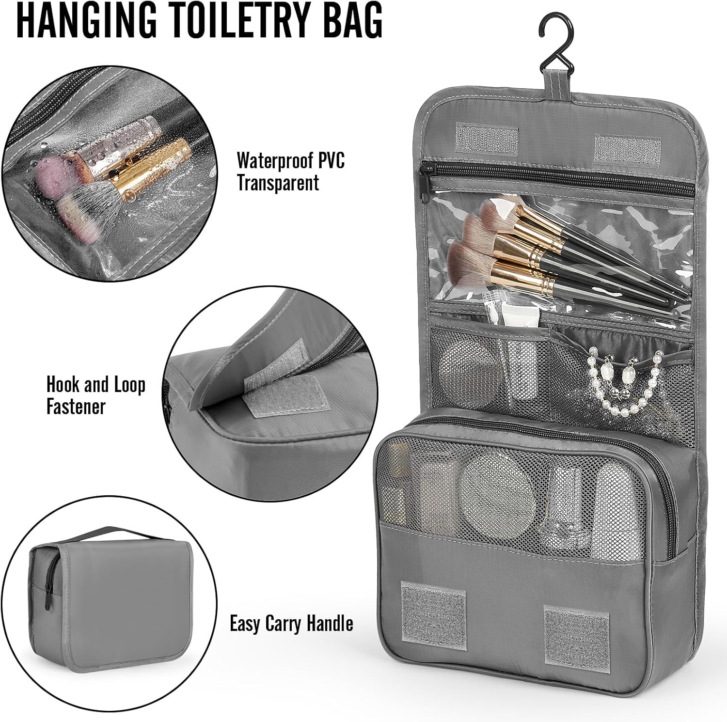 Veken 8 Set Packing Cubes for Travel Essentials, Suitcase Organizer Bags in 4 Sizes, Carry-On Luggage Accessories with Large Laundry & Hanging Toiletry Bag, Must-Have for Airplane, Road Trip & Camping - Image 3