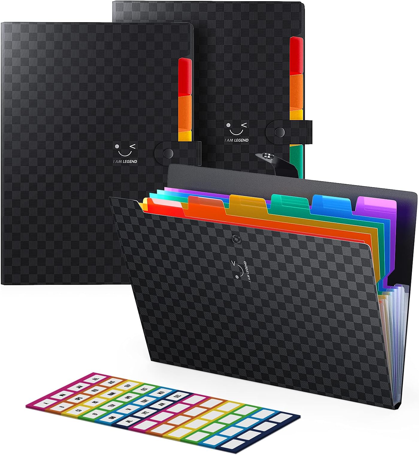 Lot De 3 Trieurs A4 Extensibles - 13 Compartiments, Fermeture Sécurisée - Pour Documents, école, Bureau - Dimensions 36x24 Cm