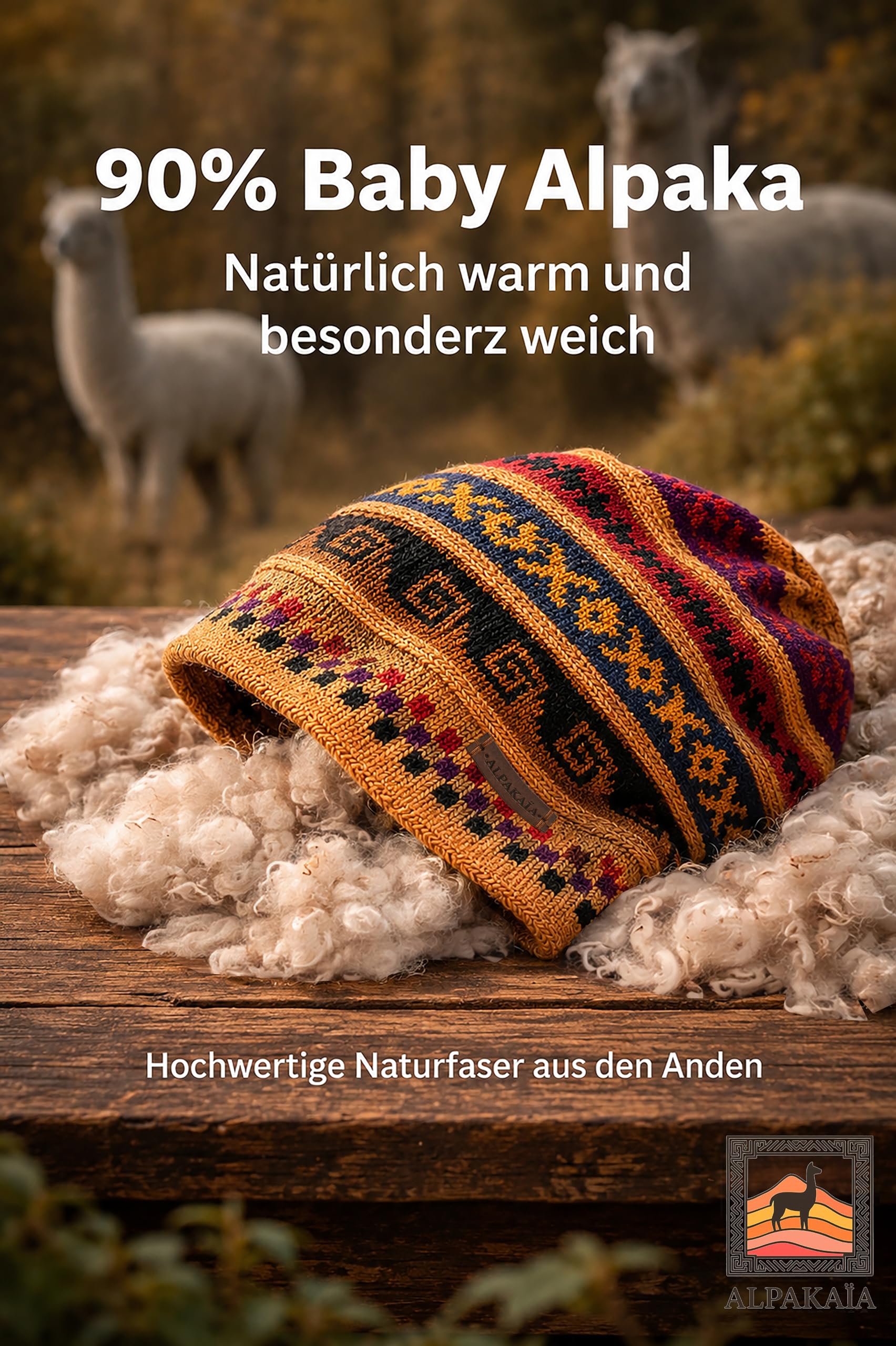Generisch Alpaka Mütze Damen Herren – 100% Baby Alpaka – Wintermütze
