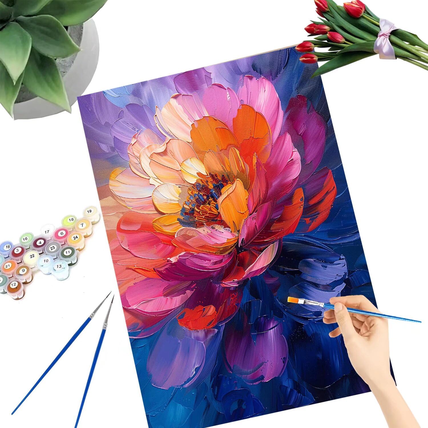 Pintar por Numeros Adultos pintar por numeros niños manualidades niños 10 años, DIY Pintar por Números de Pincel y Pintura acrílica Decoraciones para el Hogar Manualidades, sin Marco 90x120cm C-55