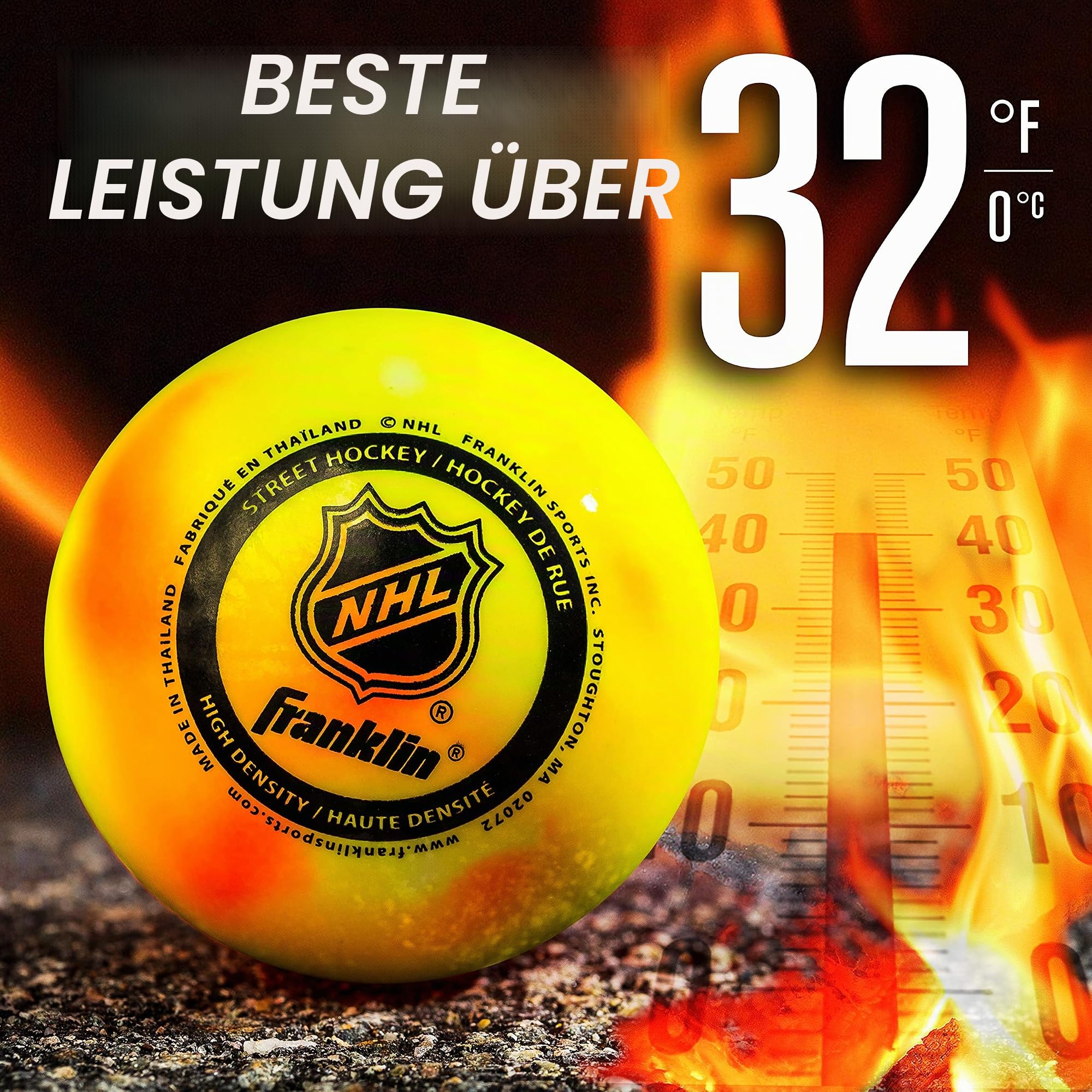 Franklin Sports NHL Straßenhockeybälle – kein Hüpfen für Outdoor-Straße + Rollhockeybälle – offizielle Größe für Jugendliche und Erwachsene – verschiedene Farben – 1, 3 und 15 Großpackungen