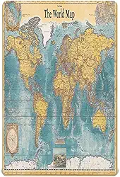 STAYTOP Jogo de lençol retrô com mapa do mundo para meninas e meninos, lençol com elástico para berço padrão e colchão infantil — P