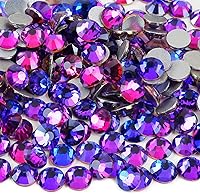 Vista 5 de Genie Crystal ss34 Red Glass Rhinestones 288 Pcs, 7.0 mm Big Light Siam Flatback Rhinestone, Diamond Cut Gems for Crafts, Face Mask, Makeup