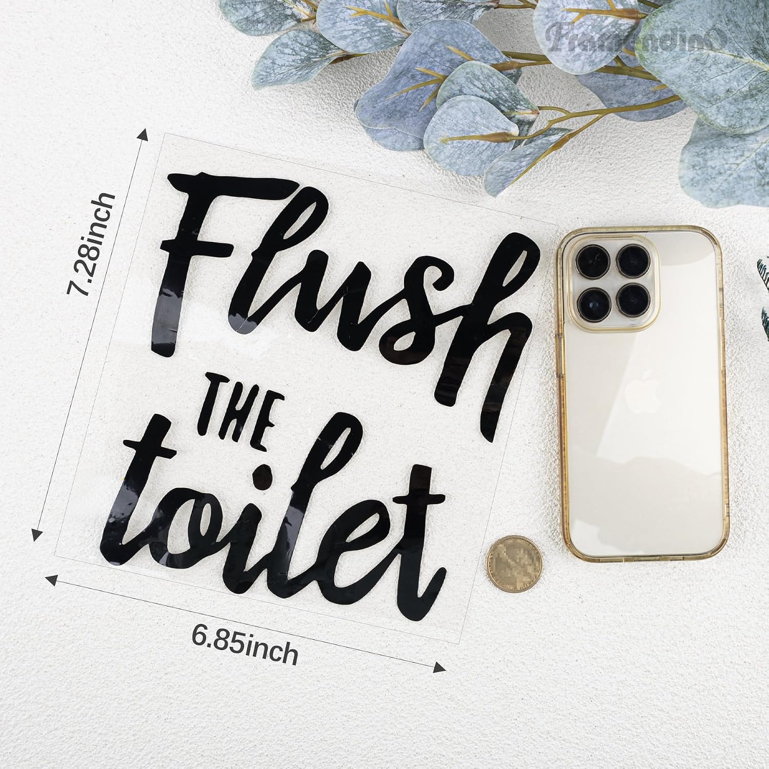 Framendino, 2 Pack DIY Bathroom Toilet Seat Sticker Decal Funny Reminder Decoration Washroom