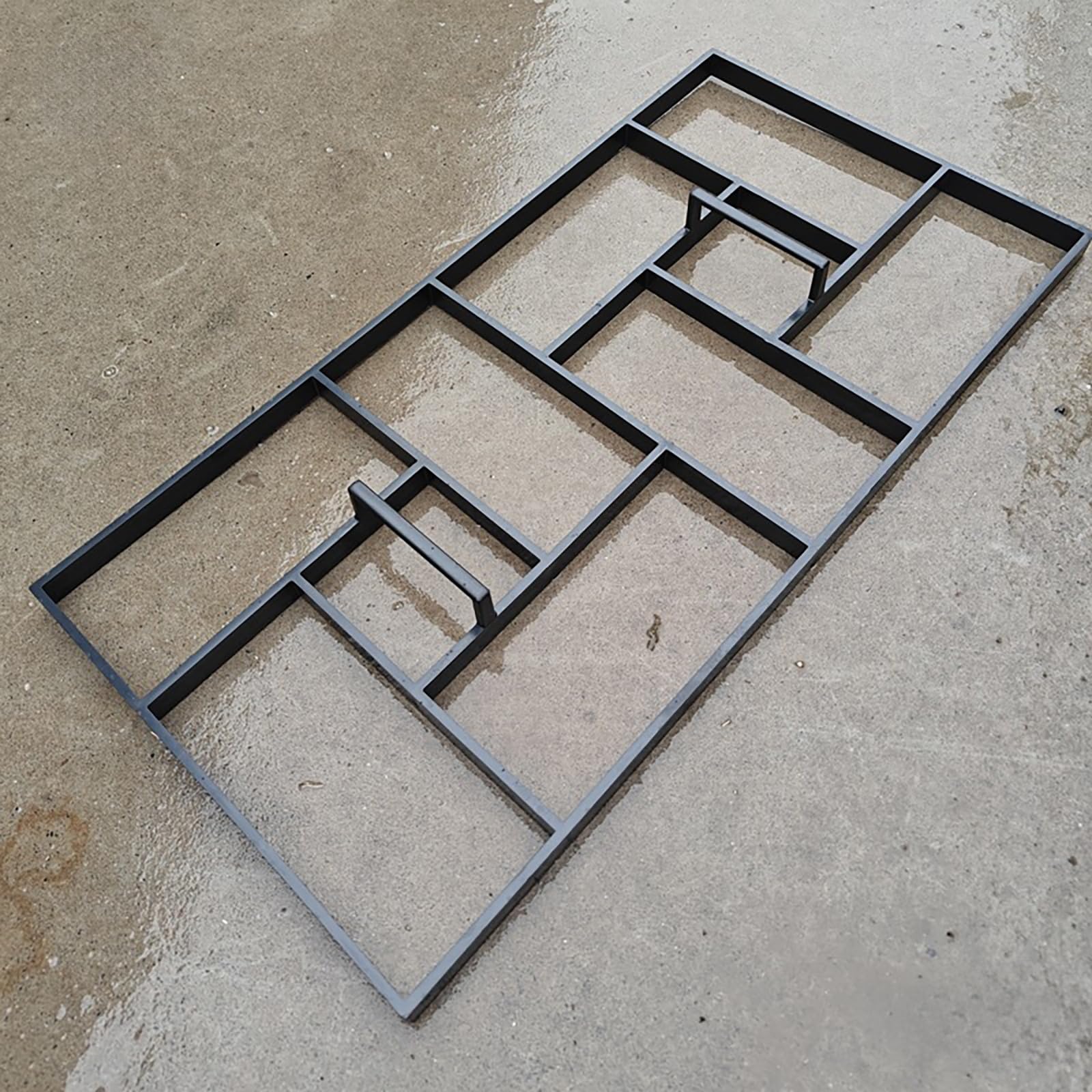 Forma do tworzenia ścieżek betonowych, kwadratowa forma do kostki brukowej na podjazd, materiał plastikowo-stalowy, narzędzie do układania kostki brukowej DIY, wielokrotnego użytku plastikowa forma