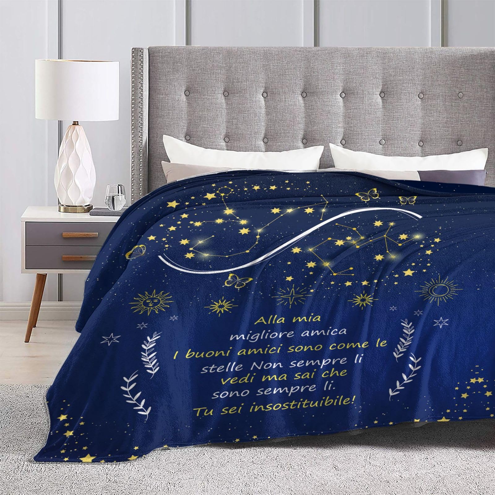 Coperta Regalo Per Migliore Amica – 150x200 Cm, In Poliestere Morbido, Con Frasi Speciali, Per Compleanno E Natale