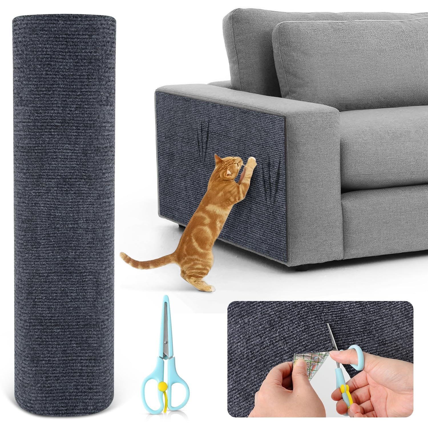 Kratzmatte Katze Selbstklebend, Sofa- und Wandkratzzuschutz für Katzen