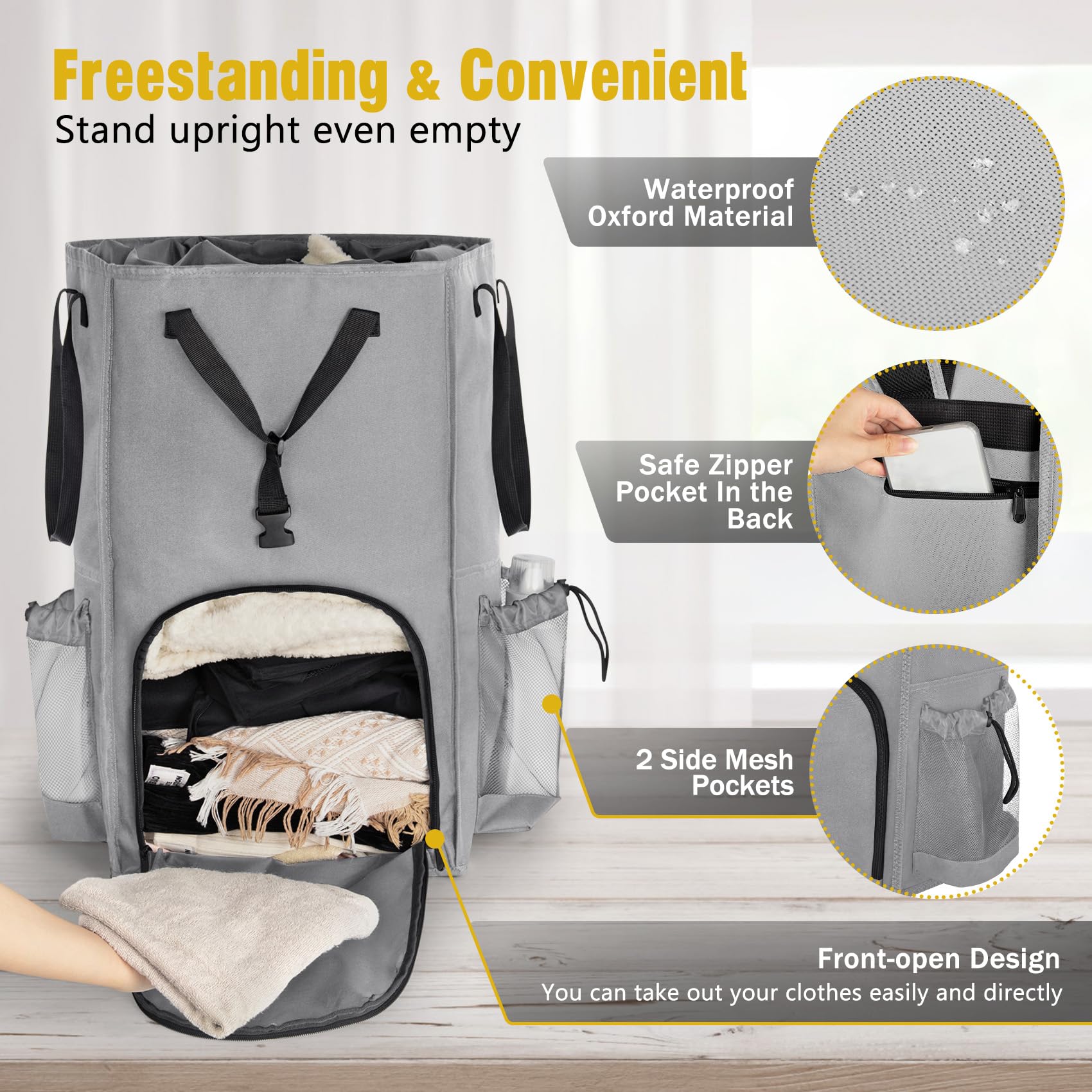 Snapklik.com : 110L Laundry Backpack Bag College, Landry Bags Extra ...