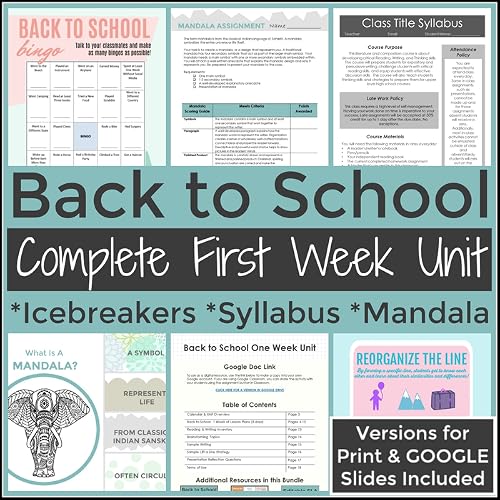 Back To School Activities For The First Week In High School English With Google Links For Print And Online Classrooms Digital Educational Resources