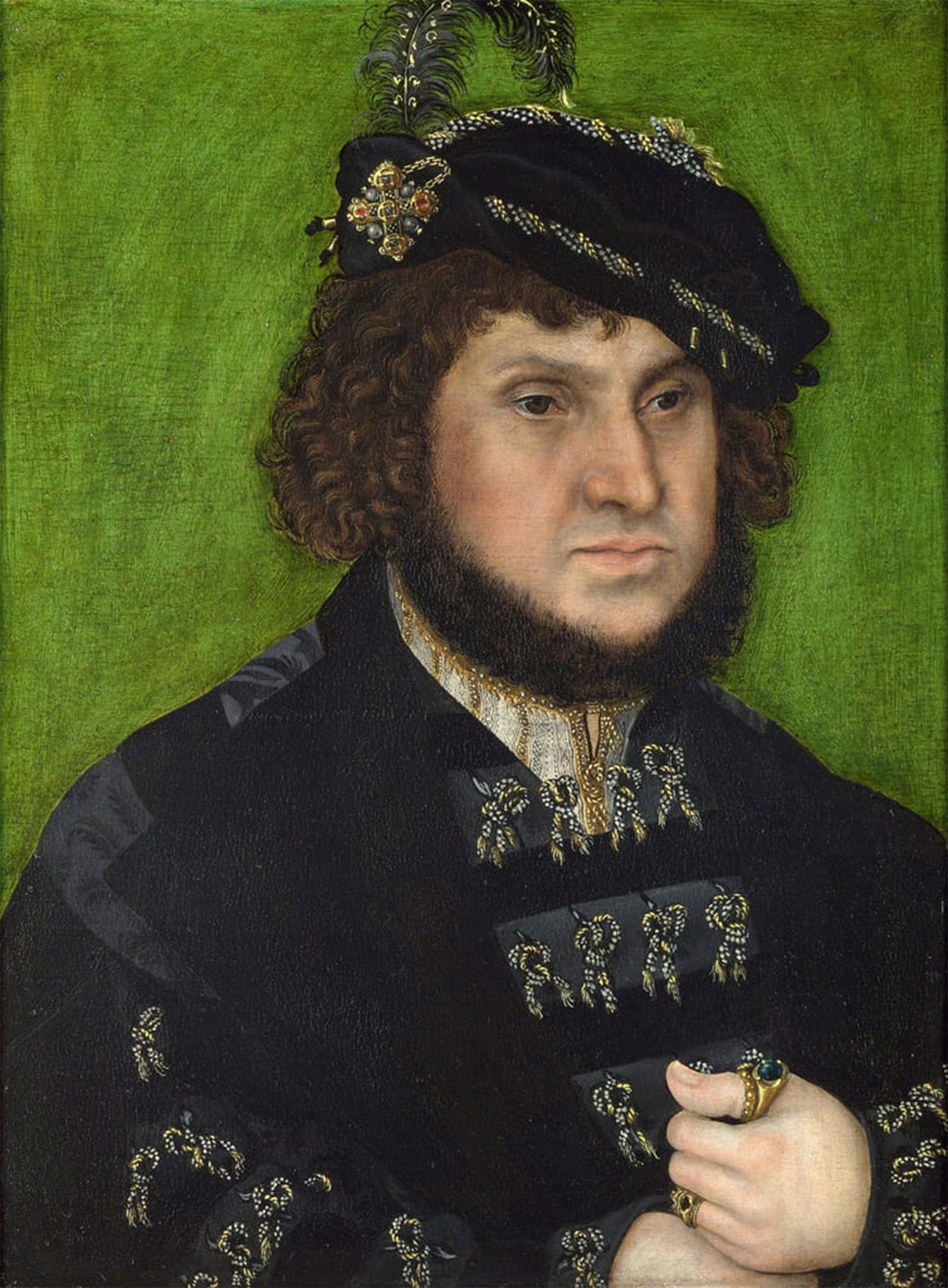 ARTXLXXBN Famous Prints Artwork Pictures Poster Painting Art Portrait of John of Saxony by Lucas the Elder Cranach Artwork Landscape Pictures for Home Decor 60x90cm