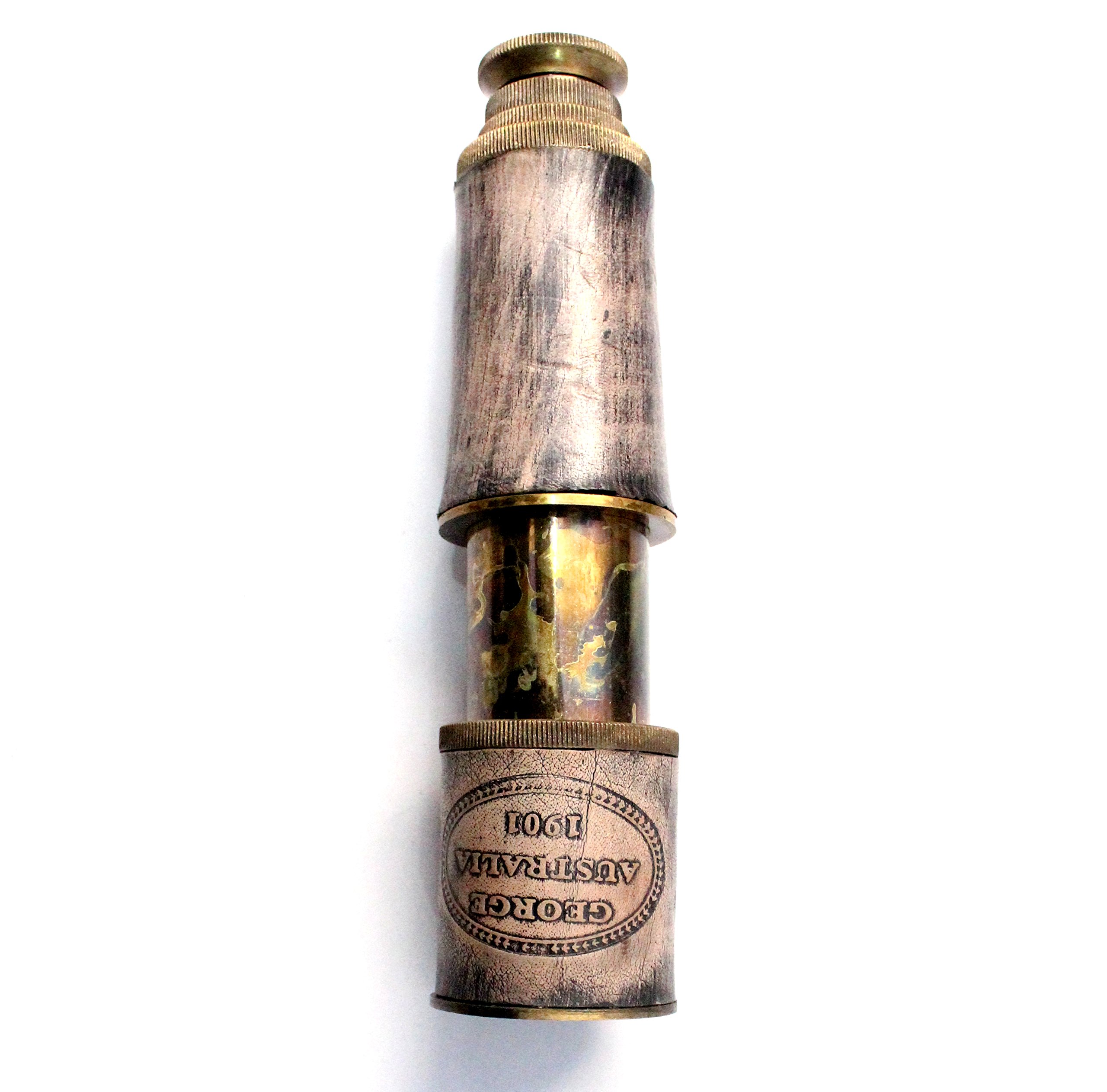 collectiblesBuy Vintage Antique Brass Telescope Nautical Gift Maritime Leather Covered Cap