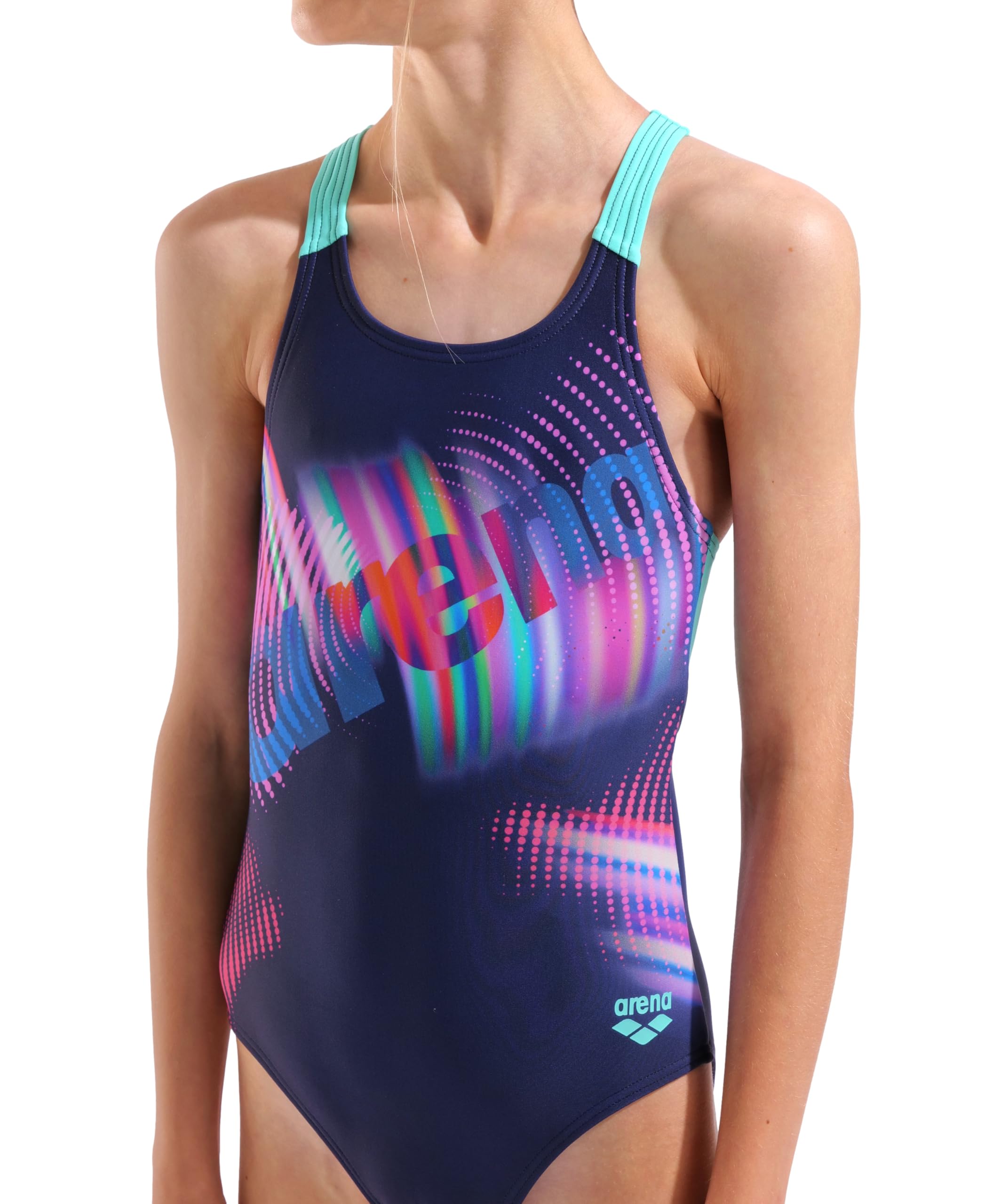 Arena Mädchen G Arena Lit Logo Swimsuit V Back L Badeanzüge