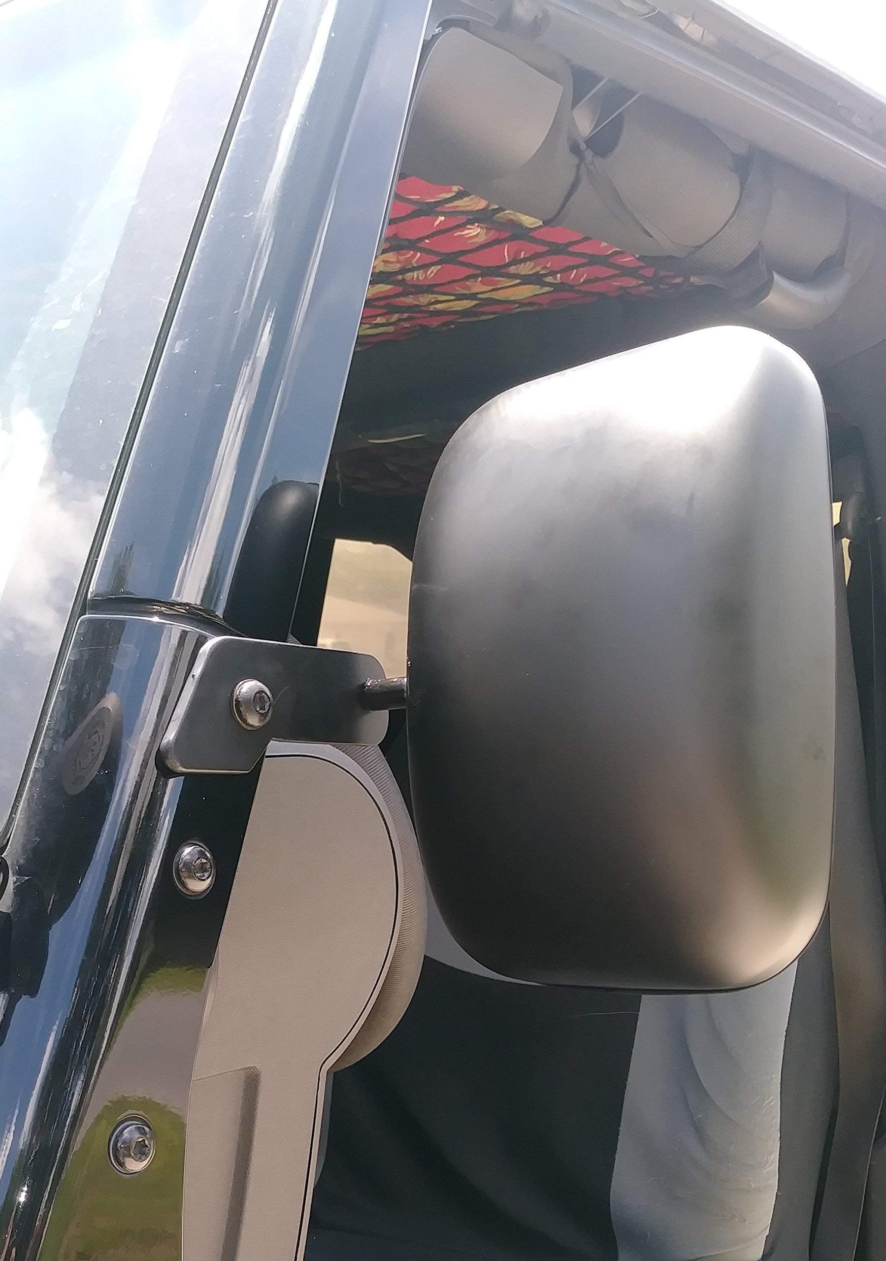 JK Jeep Sidewinder Mirrors by American Outlaw, sold by Icansave For 2007 to 2017 JK Jeep/For when your OEM Jeep Doors are Off By Icansave
