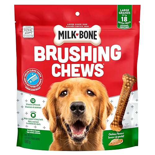 Milk-Bone Brushing Chews Dental Treats for Large Dogs, Daily Oral Care, 18 Treats - 18 Treats - Large Dog