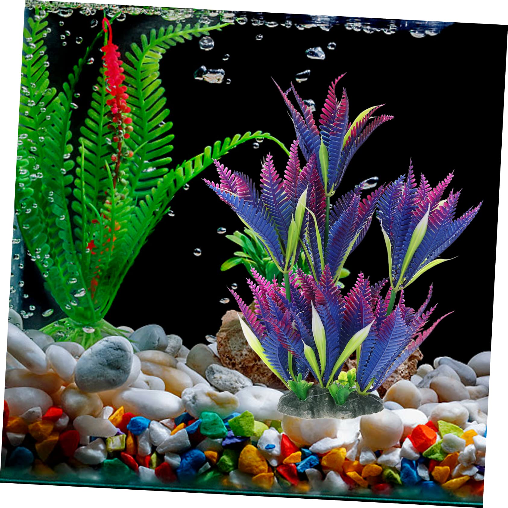 Sosoport Lot De 5 Plantes Aquatiques Pour Aménagement Paysager D'Aquarium Grandes Plantes D'Aquarium Gazon Artificiel Pour Aquarium Faux Poissons Herbe Aquatique Décorative