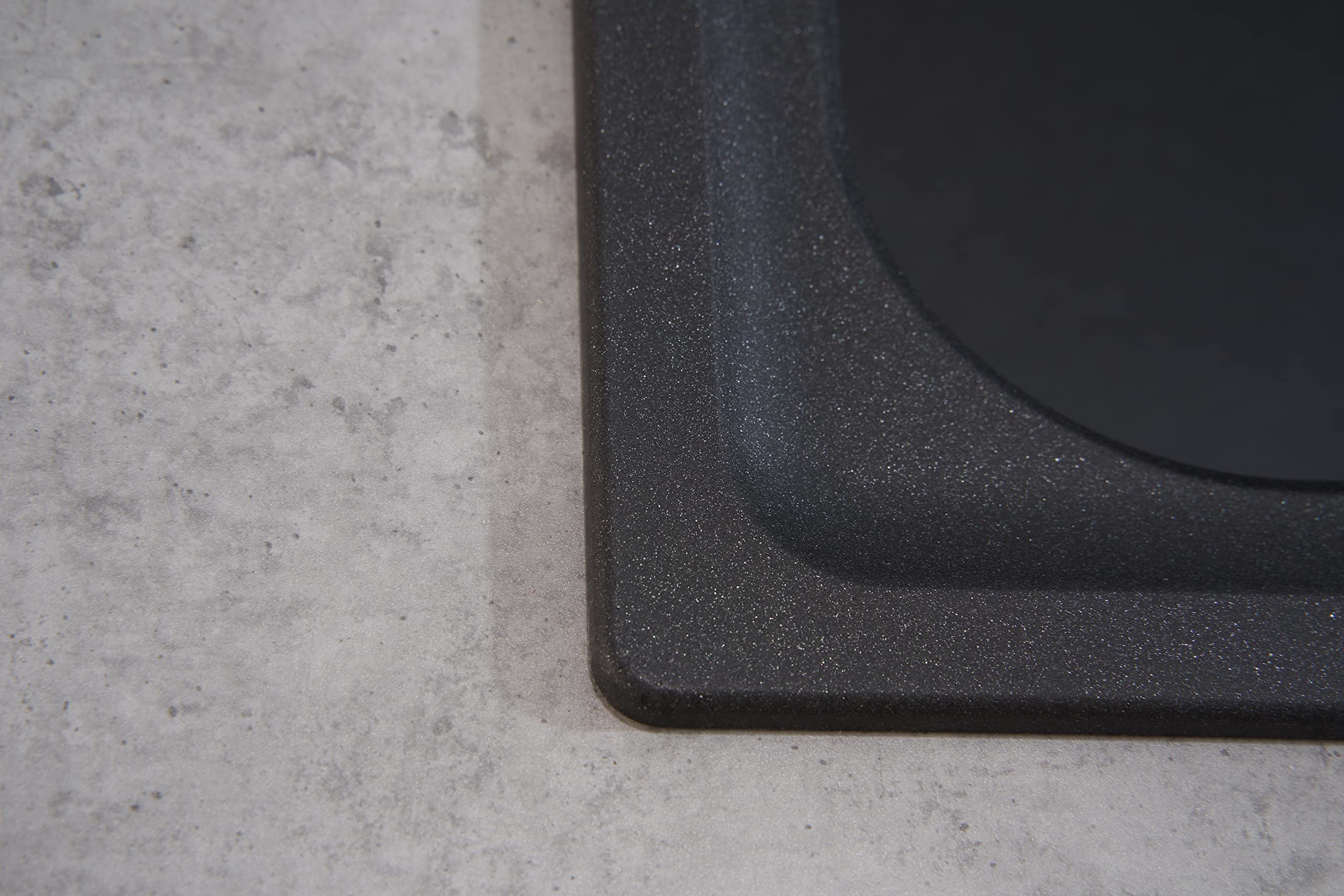 Respekta Lavello da Cucina Orlando in granito color Nero, Lavello da Incasso con 1 vasca, dimensioni 100 x 50 cm, Lavello Adatto per Mobili Sottolavello da 60 cm di Larghezza