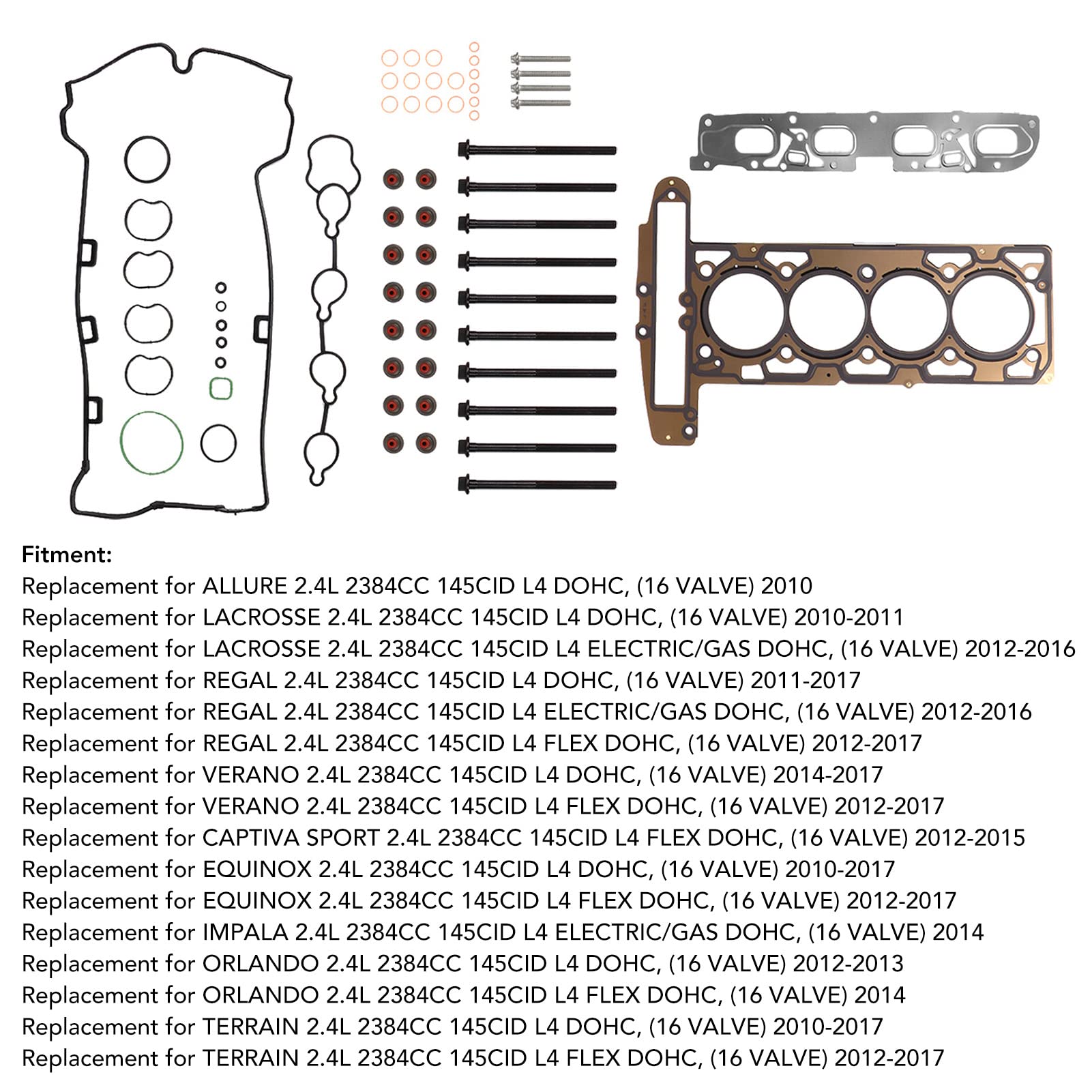 de Motor 64 Uds. Kit de Pernos de Junta de Culata de Motor Ma 9761246760 Reemplazo para Verano 2.4L