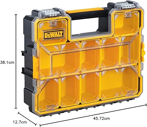 Miniatura 3 de DEWALT Organizador de piezas pequeñas, caja de almacenamiento de hardware con separadores extraíbles, 10 compartimentos (DWST14825)