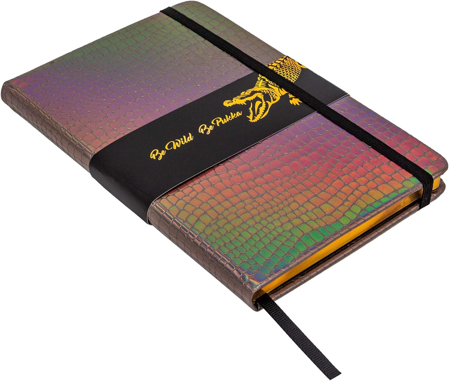 Pukka Pad, Wild Notepad with Pocket - 21.6 x 13.5cm - 96 Sheets of 80GSM Ivory Lined Paper - Crocodile - Image 5