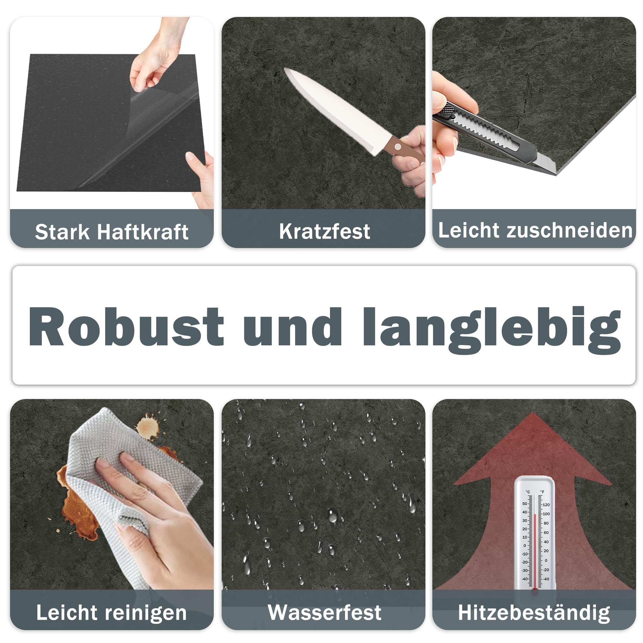 LZQ PVC-vloerbedekking, vinylvloer, zelfklevend, 30 x 30 cm, 27 stuks, vinyl tegels, 2,51 m², vloertegels, antislip, kleeftegels, vloer, slijtvast, waterdicht, voor woonkamer, keuken, model G