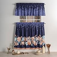 Vista 60 de Maison d' Hermine Juego de cortinas de cocina para ventanas 100% algodón Juego de cenefas de cocina para el hogar [2 niveles (71 cm x 91 cm) y 1