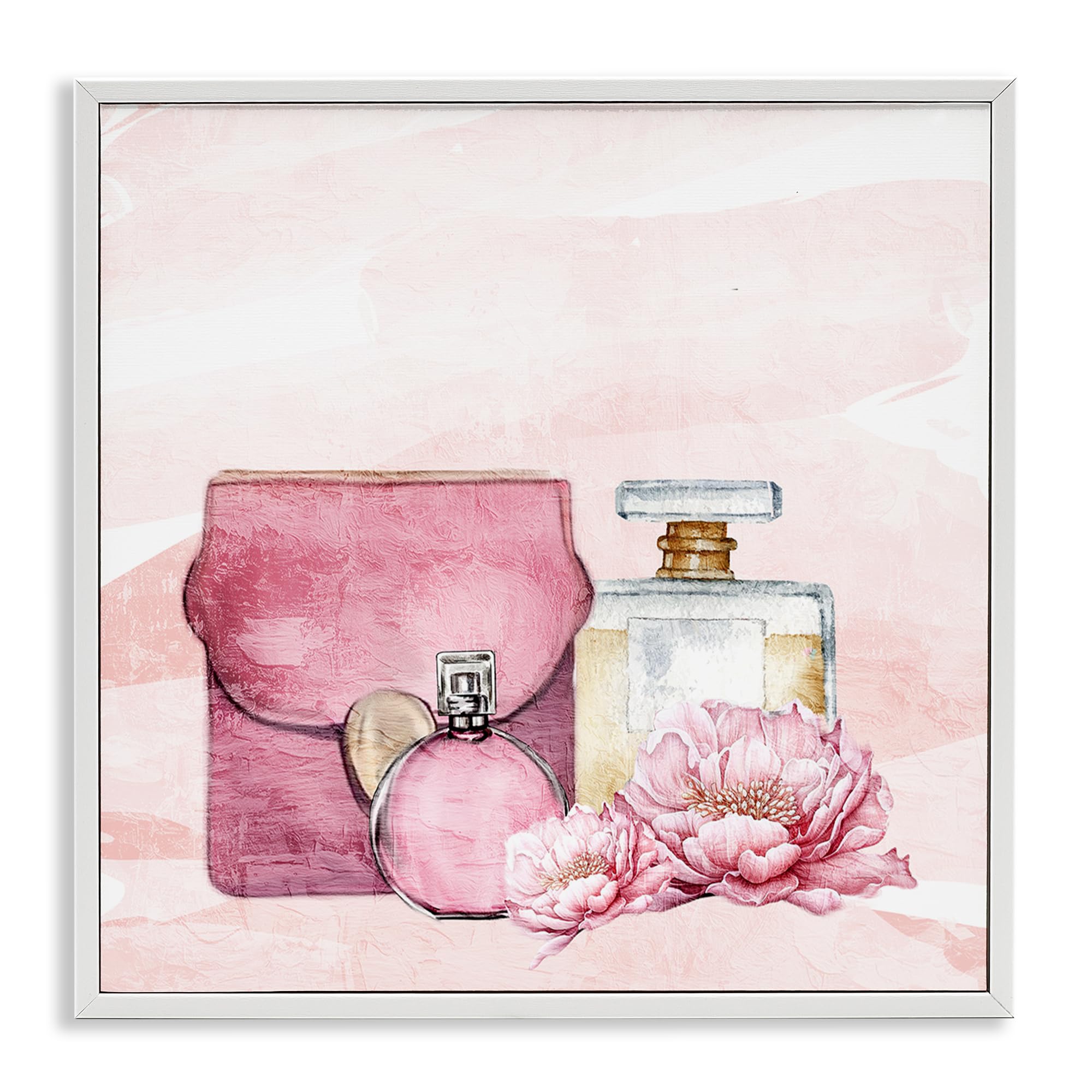 Stupell Industries 'Blush Glam Time Collection', Framed Giclee Art, White, 17 x 17 Inches, Easy to Hang and Sturdy, Made in USA, by Kim Allen