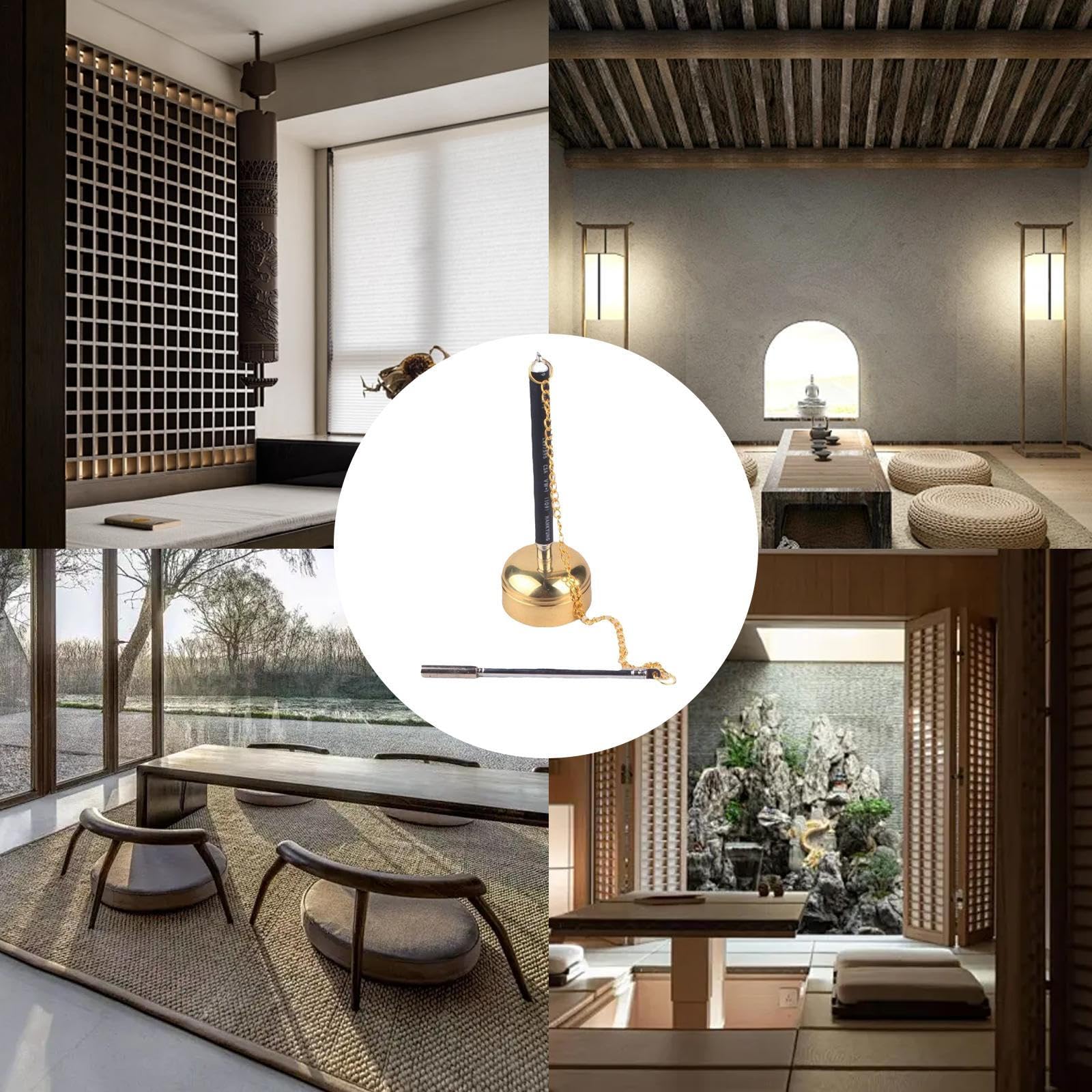 Campanilla telescópica, dedo, elegante instrumento de percusión con diseño retráctil, accesorio de yoga para meditación, decoración budista, hogar, familia, uso espiritual, 1.97 x 1.97 x 9.84 pulgadas