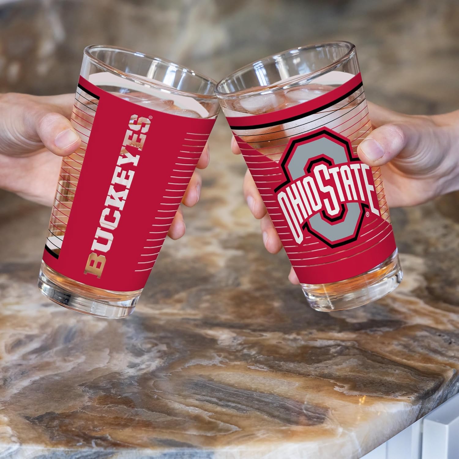 Rico Industries NCAA Main 2 Pack 16oz Pint Glass Gift Set - Image 2