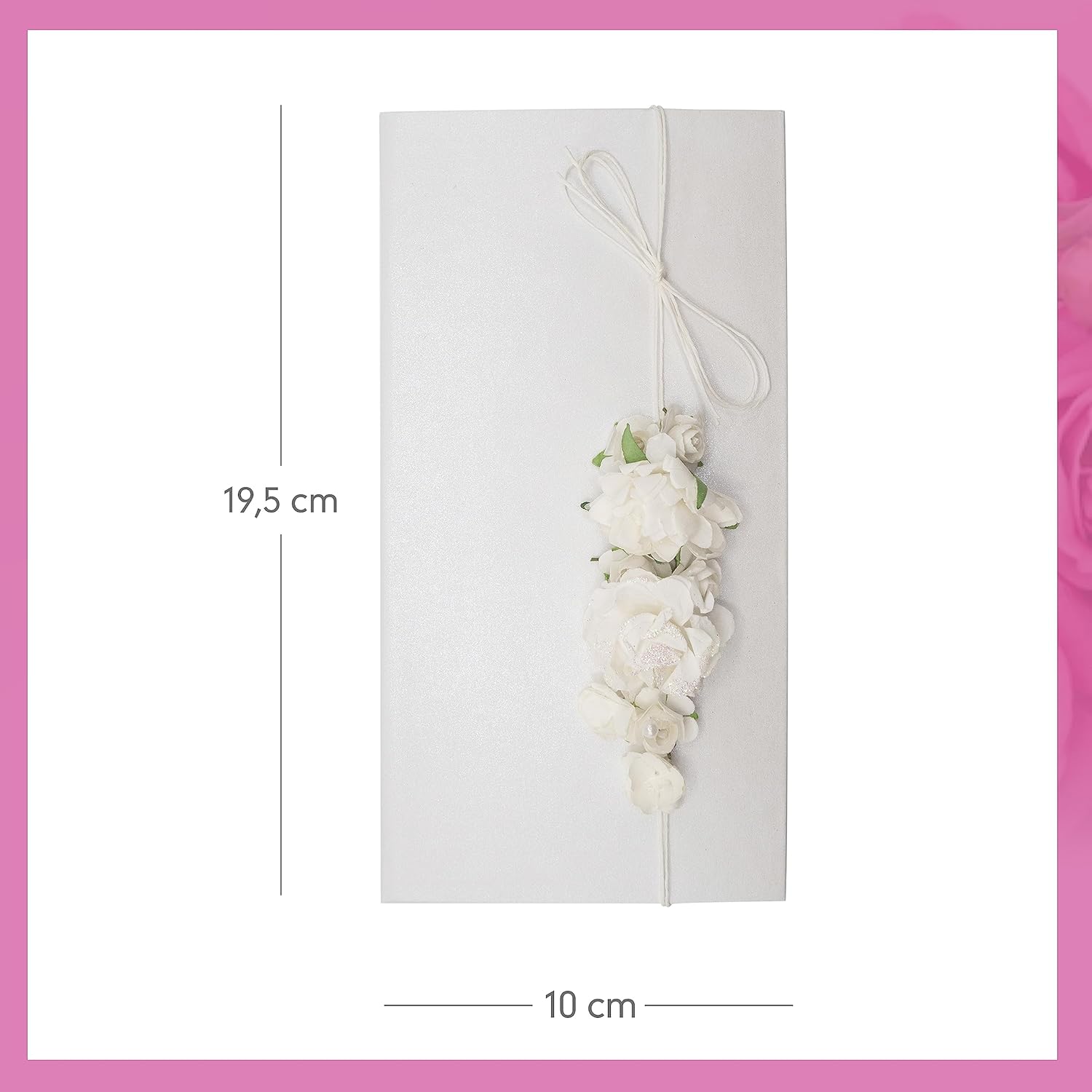Busta Portasoldi per Matrimonio, Porta Soldi con Biglietto Regalo per Sposalizio Sposi Battesimo Comunione Cerimonia Auguri 10.5 x 19.5 cm- Bianco