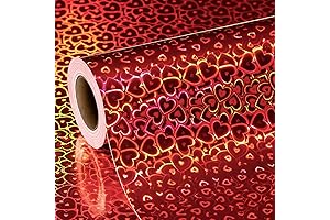 Valentines Wrapping Paper for Men: Holographic Foil Red Heart Design