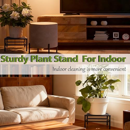 Miniatura 4 de Soporte de metal para plantas de interior y exterior, soporte de pedestal resistente para flores, soporte de pedestal, paquete de 2 soportes