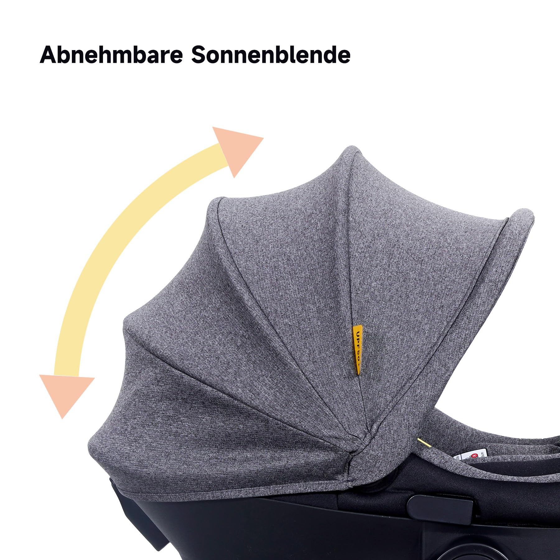 Jovikids Babyschale, Stufenlos verstellbare Liegeposition, Gruppe 0/0+ (40-87 cm) Baby Autositz mit Sonnendach, 3-Punkt-Sicherheitsgurt Seitenschutz (Babyschale Only)