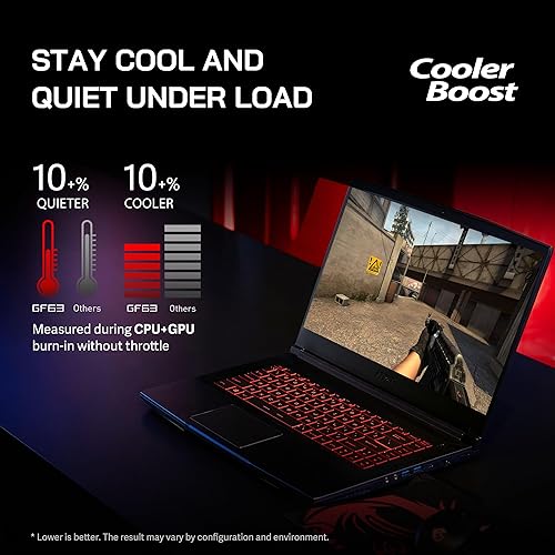 Miniatura 5 de MSI Portátil para juegos Thin GF63 FHD 144Hz de 15.6 pulgadas, procesador Intel Core i5-12450H, NVIDIA GeForce RTX 2050, 64GB RAM, 2TB PCIe SSD,