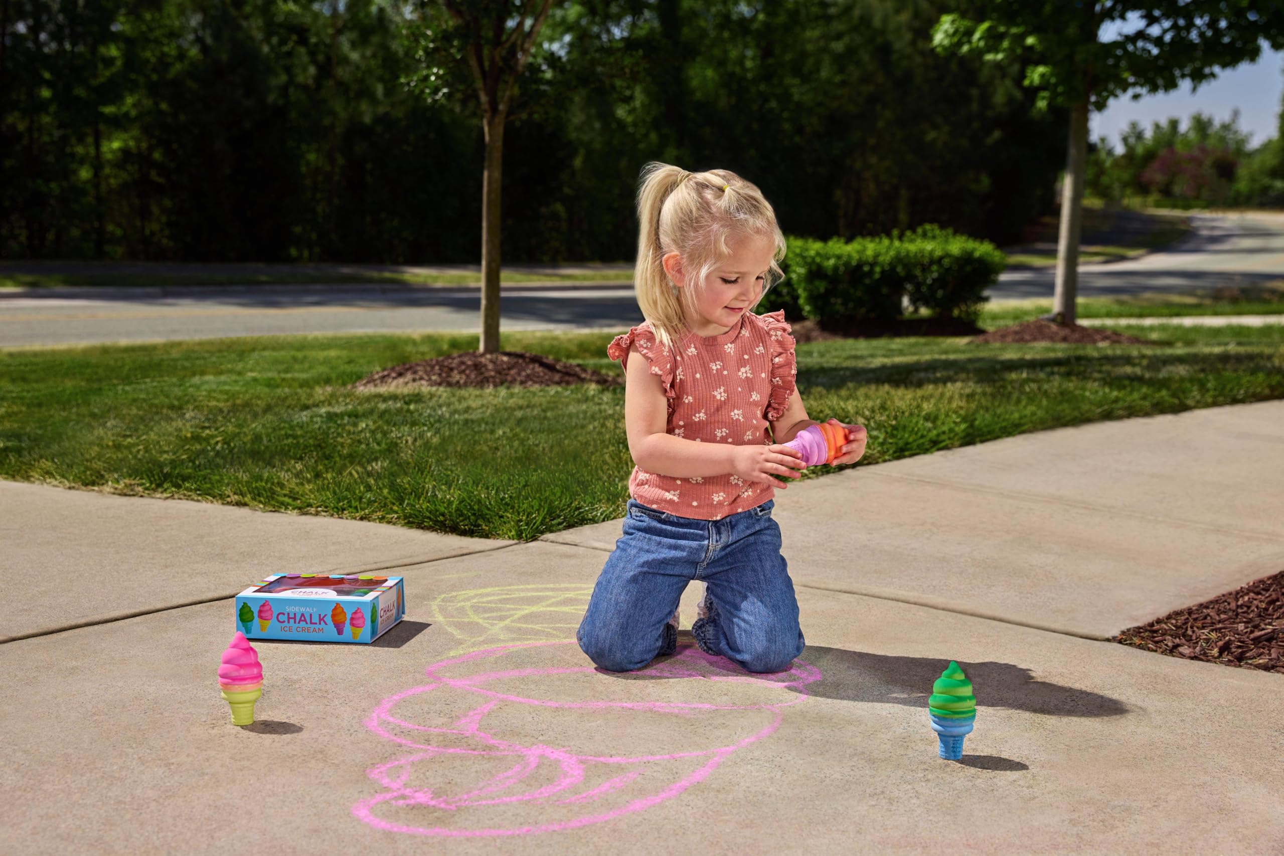Crocodile Creek Gesso da marciapiede, set artistico per bambini dai 3 anni in su, incoraggia la creatività, il divertimento e il gioco all'aperto, giocattoli ideali per il parco giochi, include 3