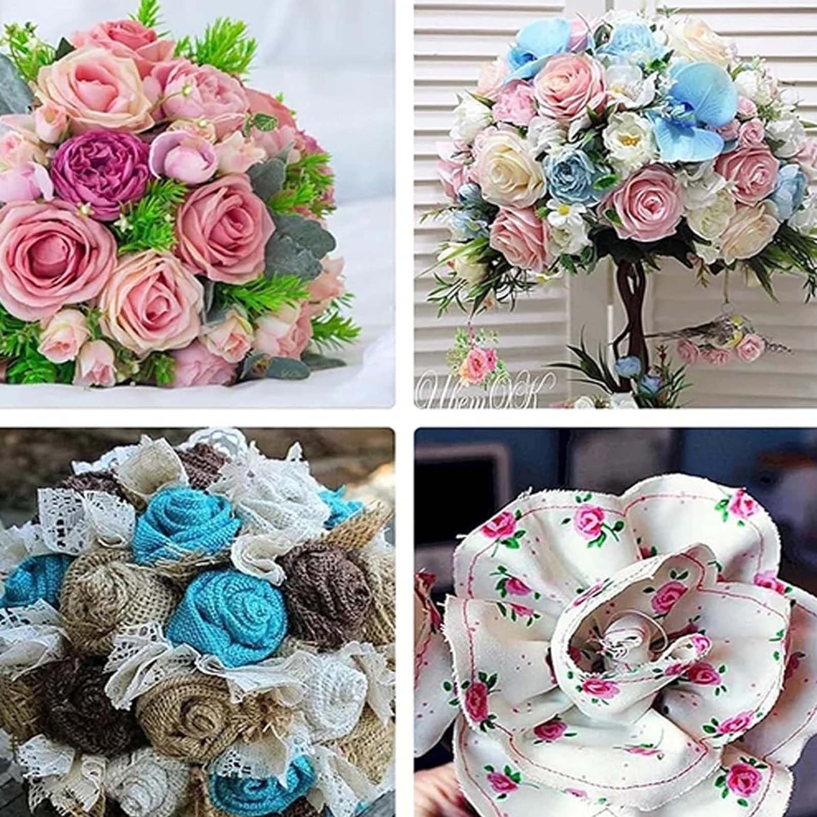 Creatore di Fiori Elettrico in Tessuto, Strumenti per Creare Fiori in Tessuto di Stoffa a Temperatura Regolabile, con Staffa antiscottatura, per la Realizzazione Fai-da-Te