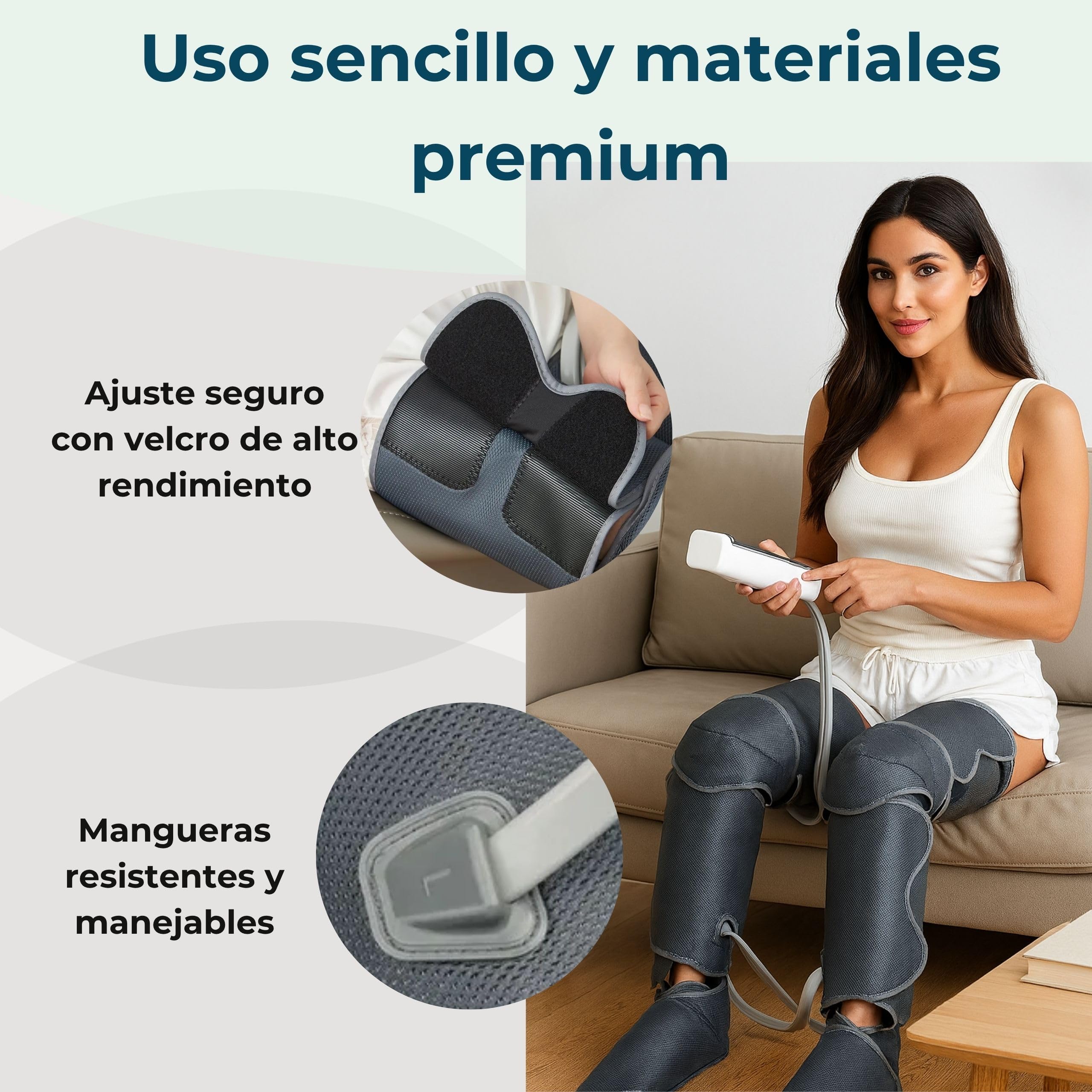 Presoterapia para Casa - Botas para Piernas Cansadas Mejora la Circulacion - Masajeador de Pies y Piernas - Maquina Profesional de Drenaje Linfatico - Alivia el Dolor de Pierna