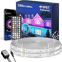Fussion Fitas De Led Para Áreas Externas À Prova D'Água, 30 Metros (2 Rolos 15 Metros), Ip67, Com Controle Remoto, Corda Iluminação Casa Natal Mudança Cor Rgb