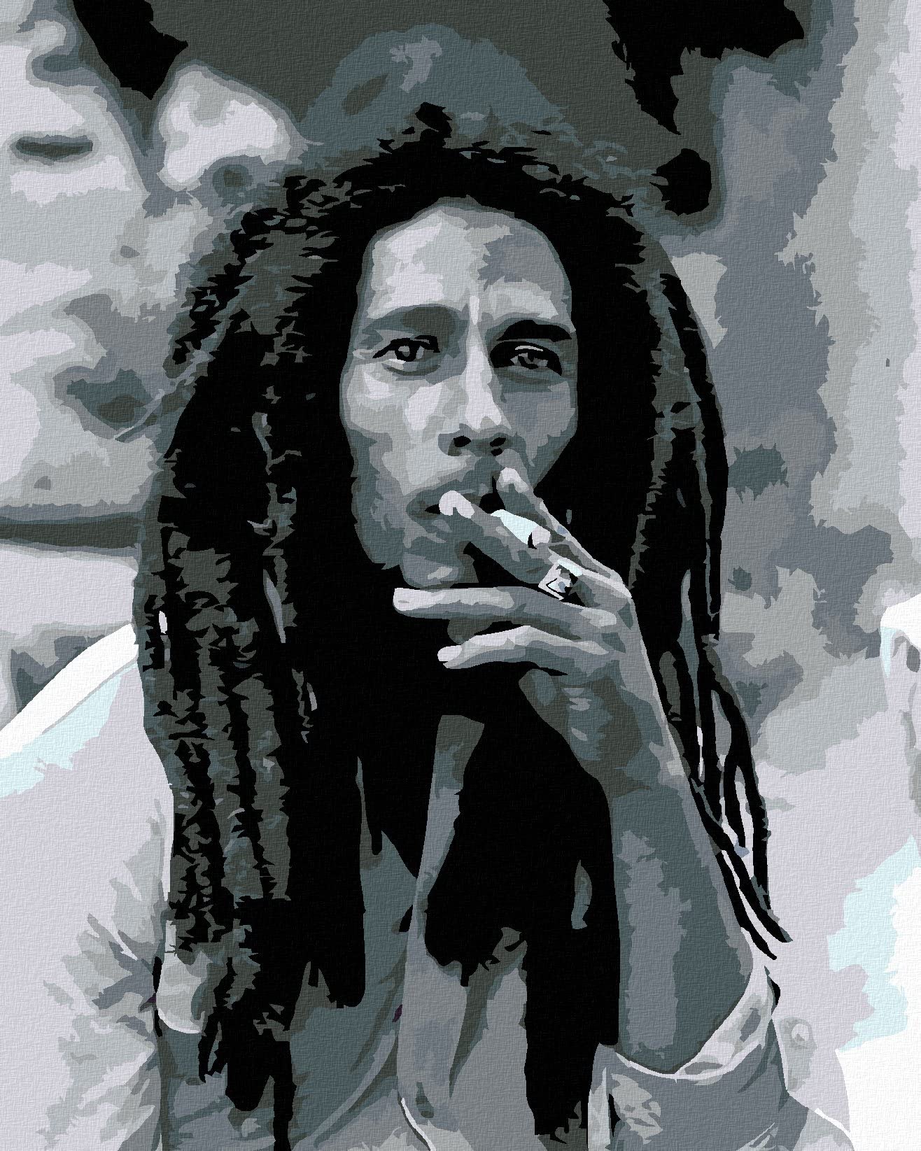 ZUTY 560161, Malen nach Zahlen-KIFFENDER BOB Marley 40x50 cm mit Keilrahmen (bereits gespannt)
