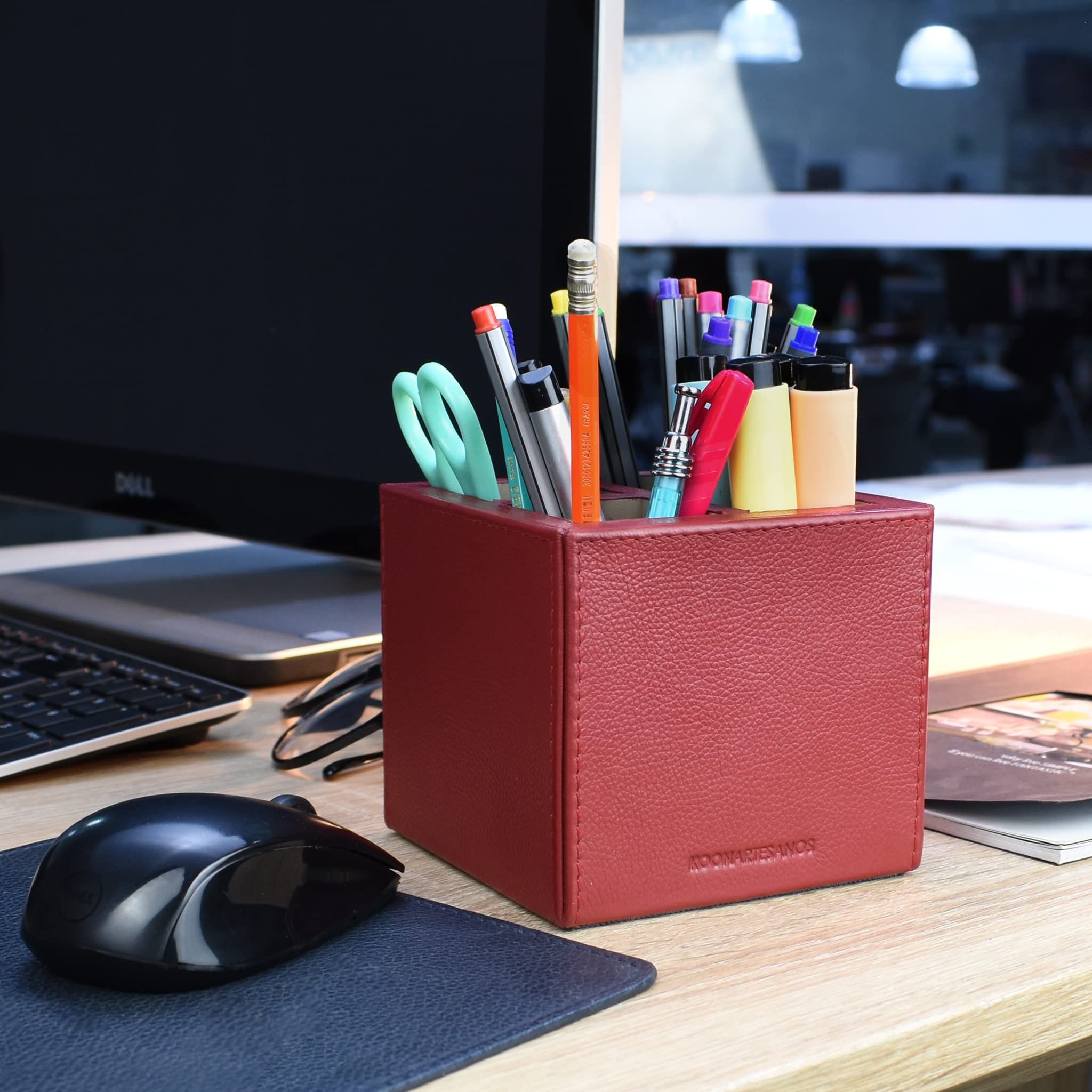 HBlife Soporte Para Lápices Para Escritorio, 5 Ranuras Giratorias De 360 Para Organizar Y
