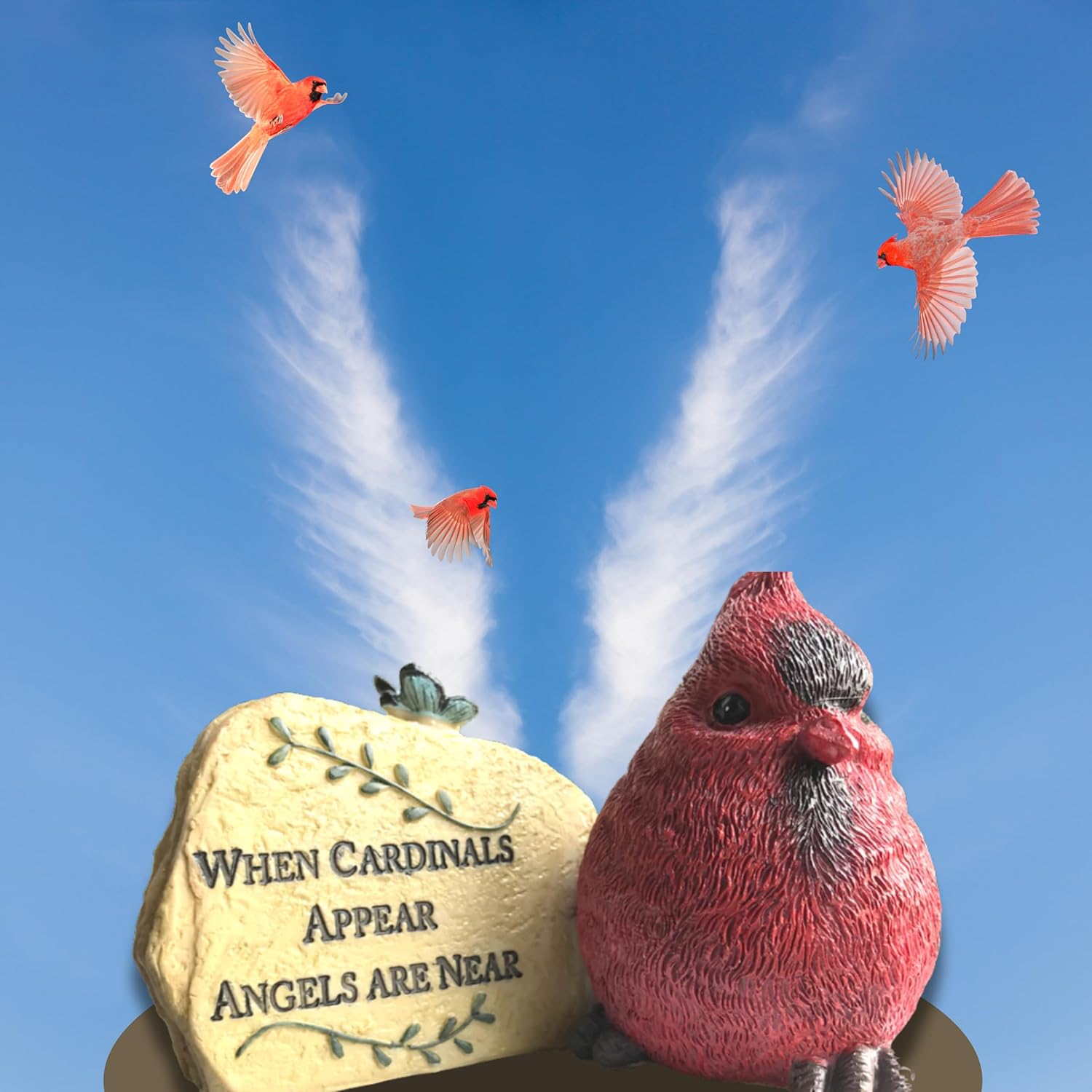 BANBERRY DESIGNS Memorial Remembrance Desktop Plaques - Sympathy Message Desk Signs - Set of 2 - When Cardinals Appear Angels are Near - in Loving Memory Keepsake - 3.5" H x 5.25" W - Bereavement