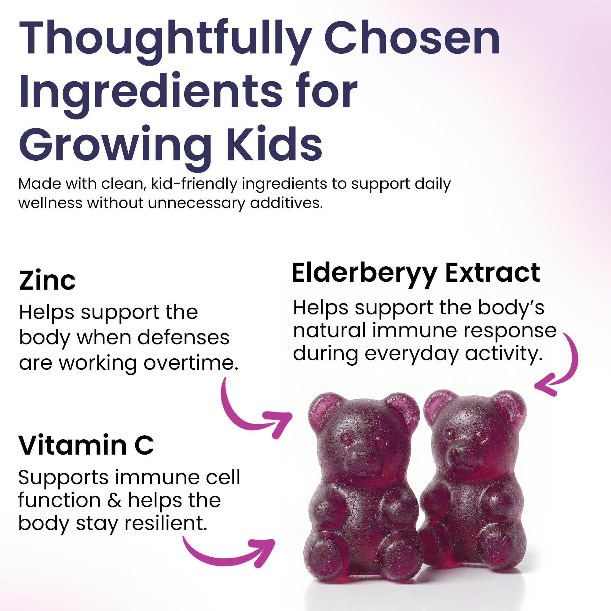 Elderberry Gummies for Kids - 3 in 1 Elderberry Vitamin C and Zinc - Vegan, Organic Immune Support Supplement for Kids - No Added Sugar - Dentist Friendly - Non GMO - Allergen free 60 Chewable Gummies — Amazon image 6