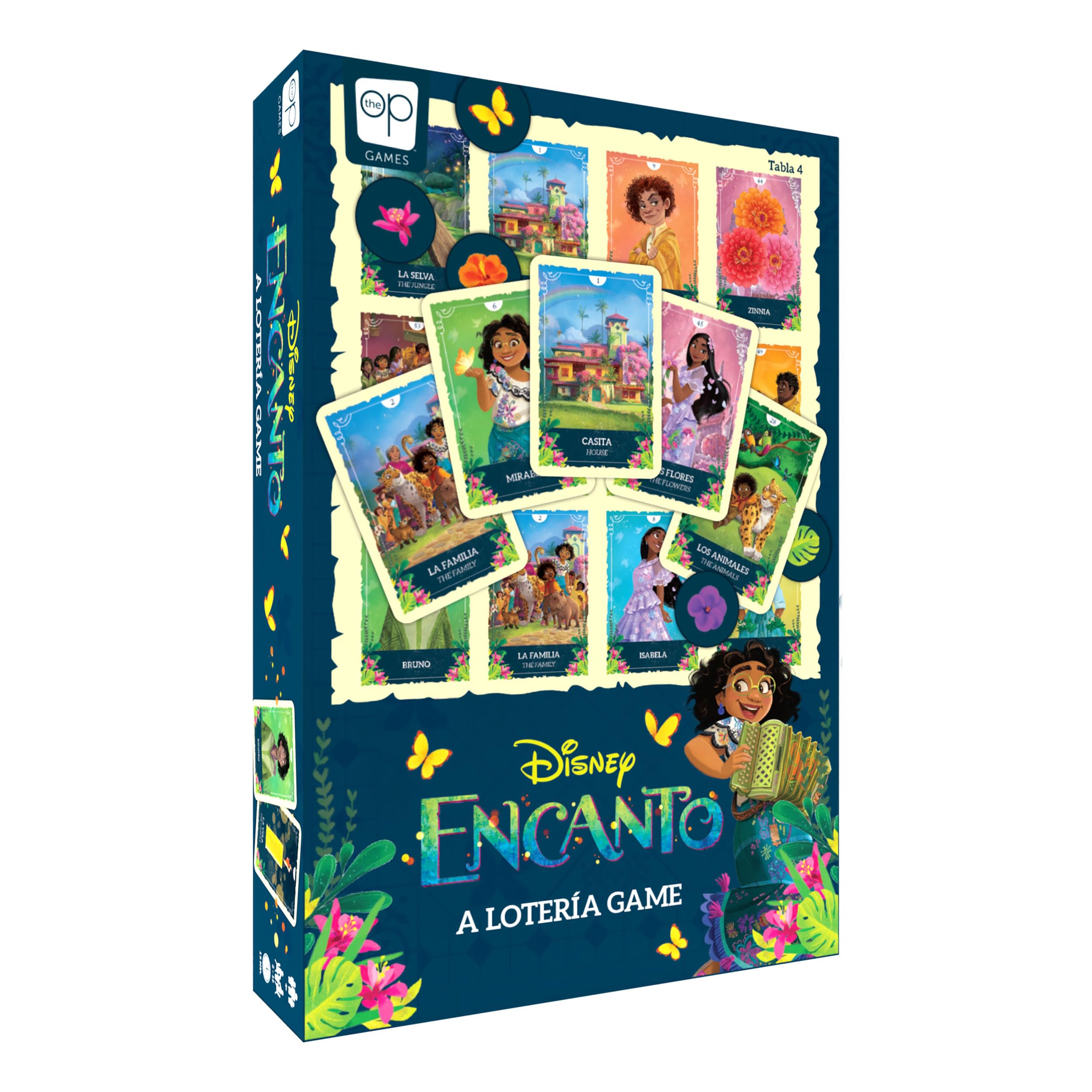 USAopoly The OP Games | Loteria: Disney Encanto | Traditional Loteria Mexicana Game of Chance | Bingo Style Game | Inspired by Spanish Words & Mexican Culture | English & Spanish