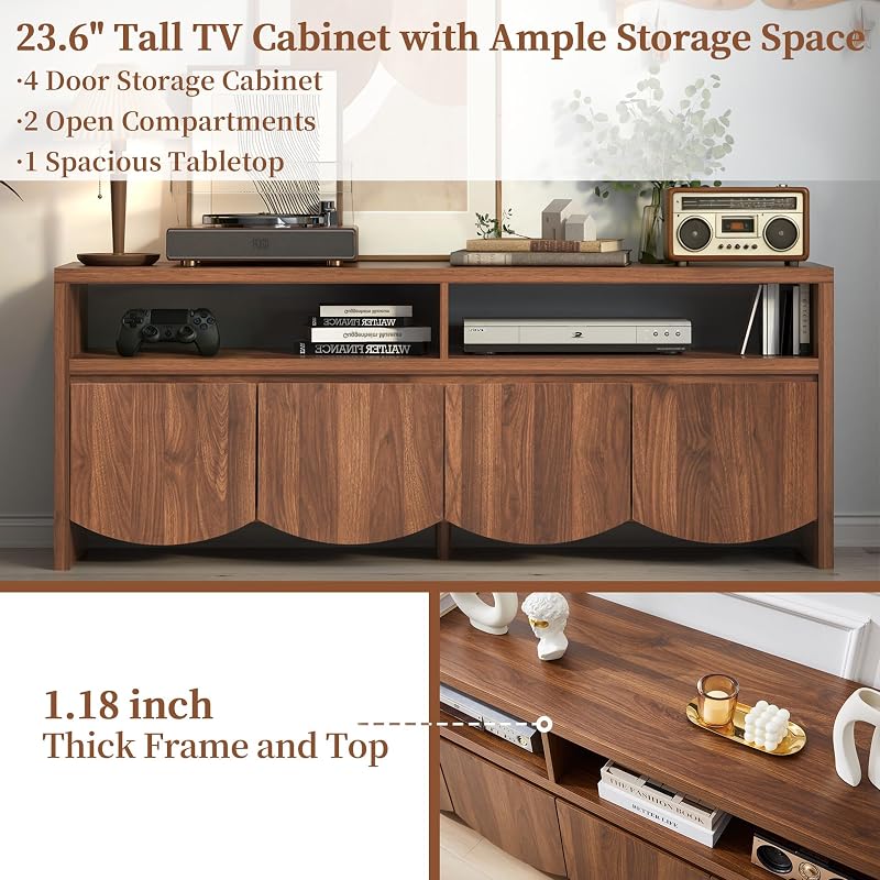 Farmhouse 60” TV Stand for Television up to 70 Inch image 6